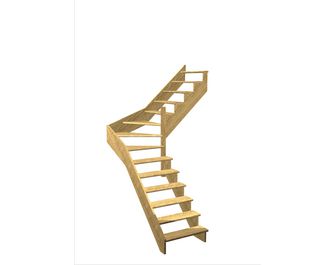 Escalier Ouessant quart tournant intermédiaire sans rampe