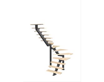Escalier Elliot double quart tournant intermédiaire sans rampe