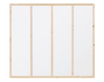 Verrière bois brut dépoli 4 vitrages H.1080X1230MM