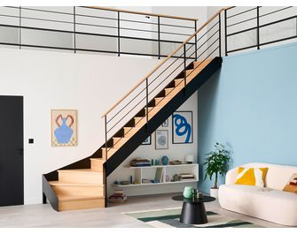 Escalier Esteban quart tournant bas rampe sans rampe