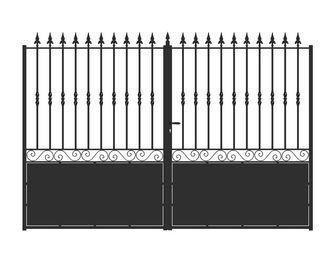 Portail battant SANTEUIL ½ ajouré acier anti-co noir