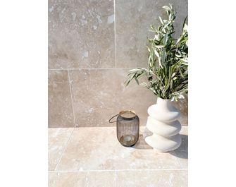 Carrelage pierre de Travertin beige aspect naturel 40X60 cm