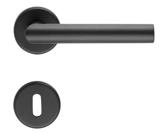 Ensemble poignée ISALYS noire à rosace à clé&nbsp;