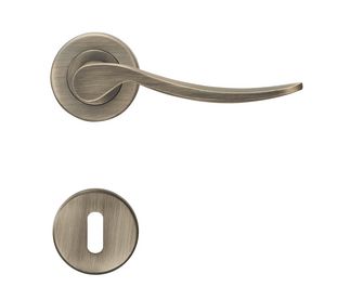 Ensemble poignée ISADORA laiton vieilli à rosace à clé