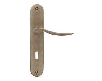 Ensemble poignée ISADORA laiton vieilli à plaque à clé