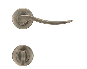 Ensemble poignée ISADORA laiton vieilli à rosace à condamnation