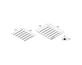 Jeu de 6 baguettes repose-plat + patin central silicone