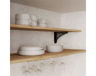 Support snack deco acier noir mat