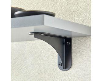 Paire de supports pour étagère acier noir mat