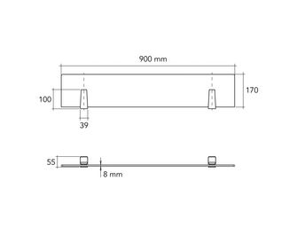 Ecran anti-projection en verre amovible