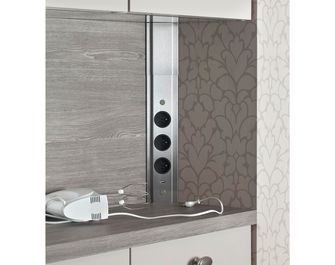 Bloc 3 prises avec port USB en inox