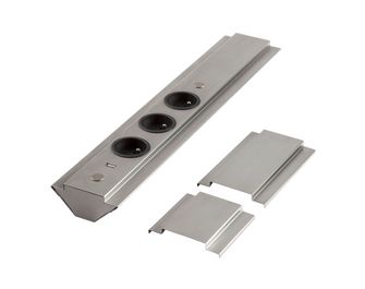 Bloc 3 prises avec port USB en inox