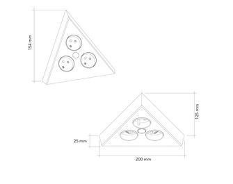 Bloc 3 prises triangulaire d'angle noir