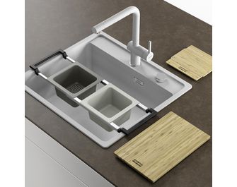 Évier cuisine à encastrer Franke matériaux de synthèse avec accessoires