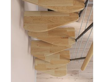 Escalier gain de place Bali 2 hêtre, droit avec rampe