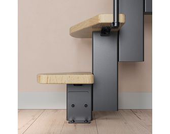 Escalier gain de place Bali 2 hêtre, droit avec rampe