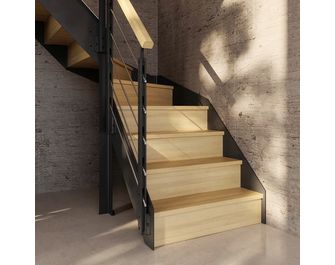 Escalier Esteban droit rampe Epure tubes