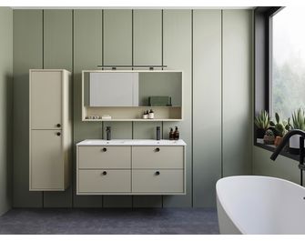 Plan double vasque L.121 cm céramique FORMEO