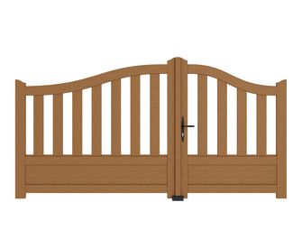 Portail battant bois CANNET chapeau de gendarme a/acc. fixes