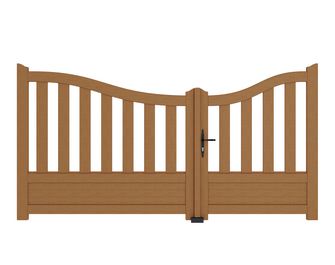 Portail battant bois CANNET incurvé avec accessoires fixes