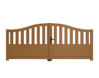 Portail battant bois SANCY chapeau de gendarme acc. réglables