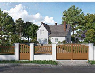 Portail battant bois LANDES avec accessoires réglables