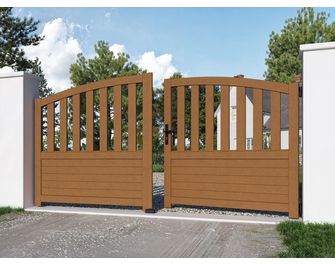 Portail battant bois LANDES avec accessoires réglables