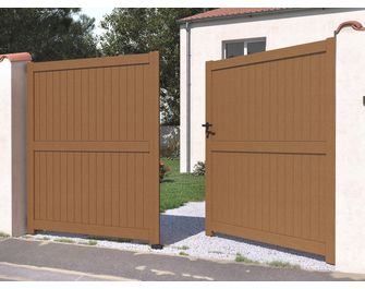 Portail battant bois FONTANGES avec accessoires réglables