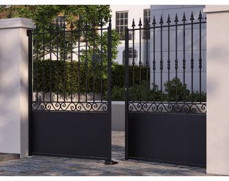 Portail battant SANTEUIL ½ ajouré acier anti-co noir
