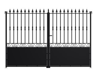 Portail battant SANTEUIL ½ ajouré acier anti-co noir