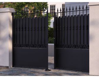 Portail battant SANTEUIL plein acier anti-co noir