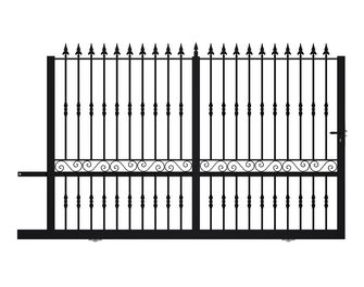 Portail coulissant SANTEUIL ajouré acier anti-co noir