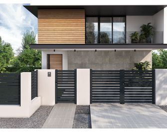 Portail battant VALENE aluminium gris