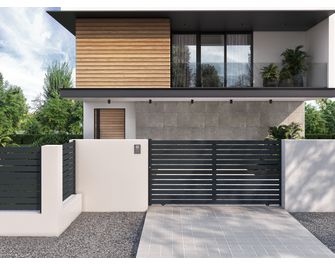 Portail coulissant VALENE aluminium gris