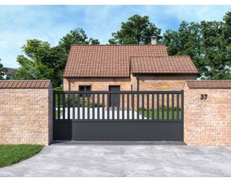 Portail coulissant ETNA semi ajouré aluminium