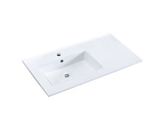 Plan vasque simple 90 cm céramique METAL 2