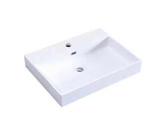 Plan vasque simple 60 cm résine METAL 2