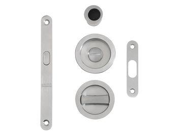 Poignée ronde chromée pour porte coulissante