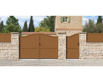 Portail battant bois ROQUEBRUNE avec accessoires réglables