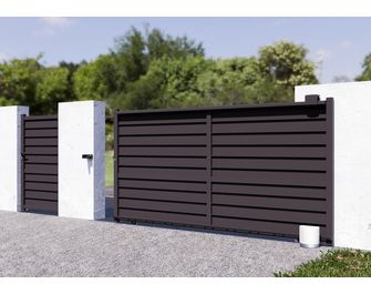 Portail coulissant aluminium Vassili motorisé Somfy
