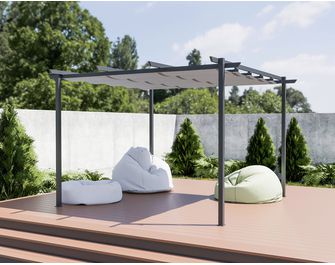 Pergola aluminium Esther toile grise