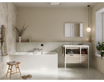 Plan vasque simple 90 cm céramique METAL 2