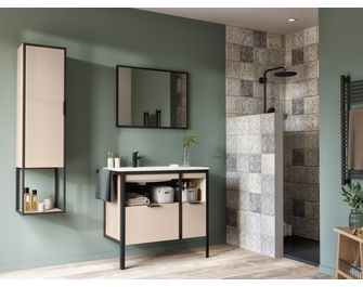 Plan vasque simple 90 cm céramique METAL 2