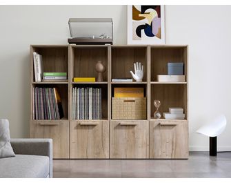 Caisson droit modulable Pléiade H.192cm chêne Halifax