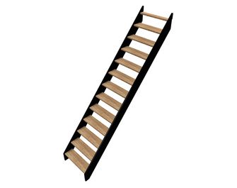 Escalier Kino droit hêtre bicolore sans rampe