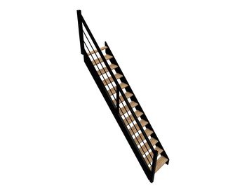 Escalier Ludo droit hêtre bicolore avec rampe