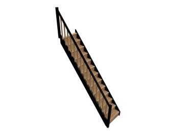 Escalier Uno droit hêtre bicolore avec rampe