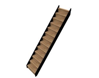 Escalier Uno droit hêtre bicolore sans rampe