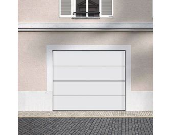 Porte de garage ALEXANDRE sectionnelle motif contemporain motorisée SOMFY IO