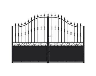 Portail battant Dommartin acier semi-ajouré